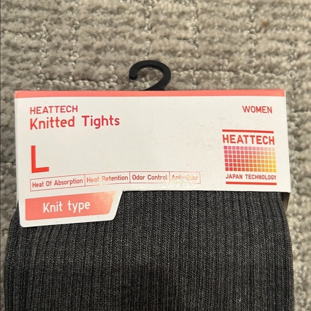 Uniqlo HEATTECH Dark Grey Knitted Tights L